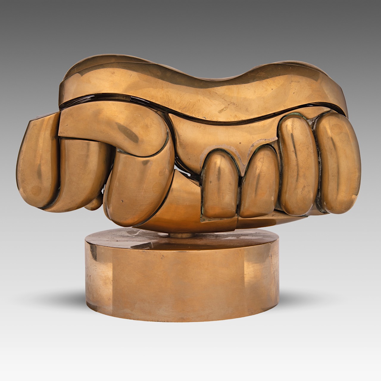 Miguel Berrocal (1933-2006), 'Romeo and Juliet', 1966, Ndeg1, polished brass, H 15 - W 20 cm - Image 7 of 12