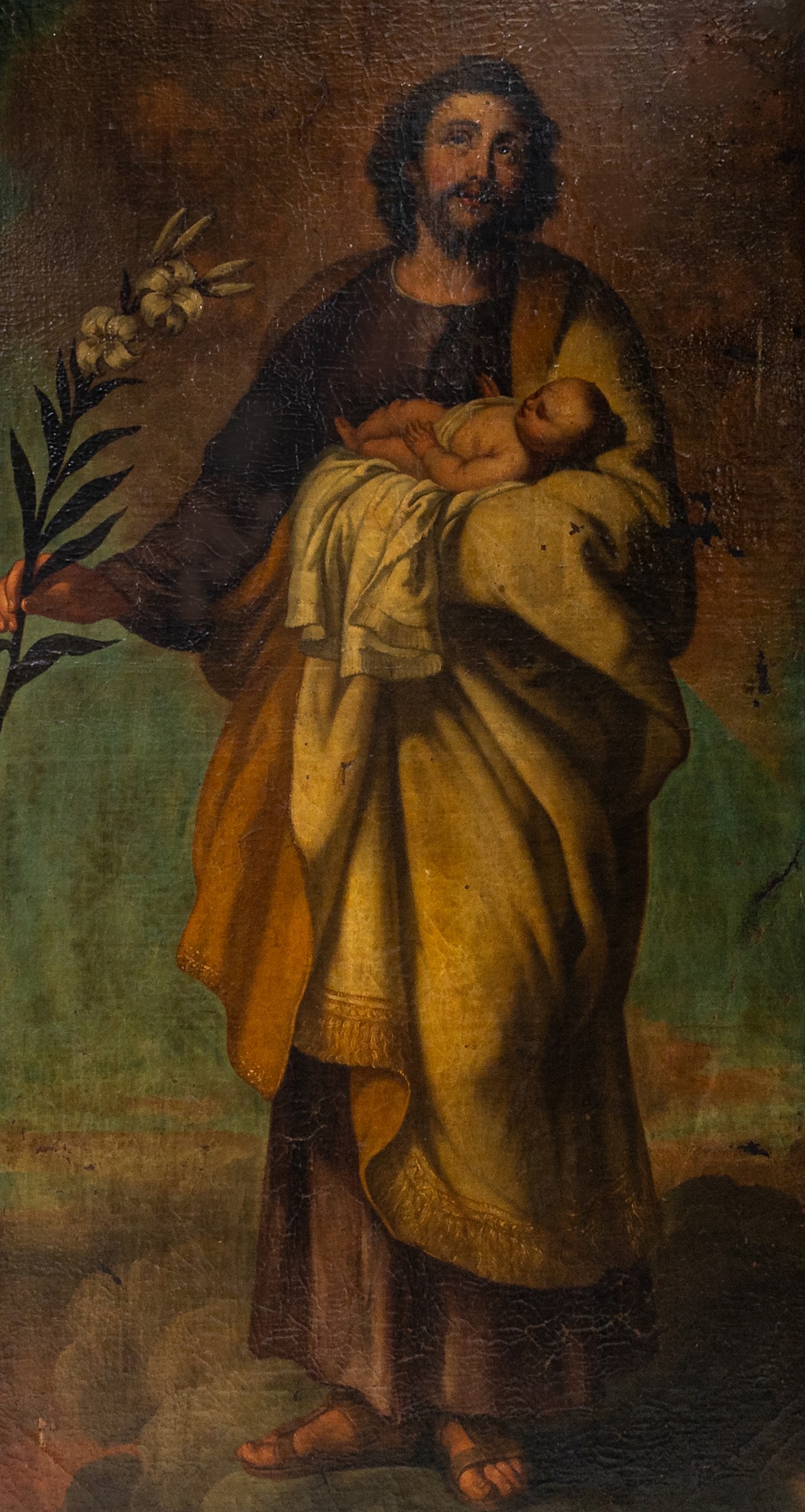A pair of full-length portraits of Mary and Joseph with the infant Christ, the Southern Netherlands, - Image 7 of 22