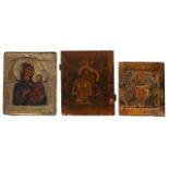 A collection of three Russian icons, 18th/19thC