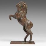 Jan Desmarets (1961), rearing horse, patinated bronze, 4/8 76 x 44.5 cm. (29.9 x 17.5 in.)