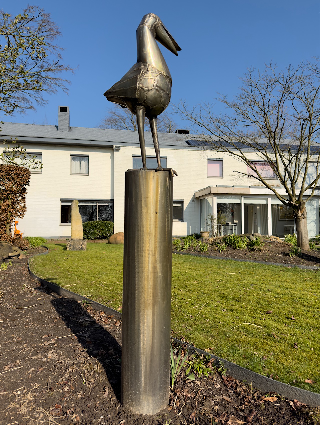 Jef Claerhout (1937-2022), bird on stand, aluminium garden sculpture, H 212 cm - Image 5 of 12