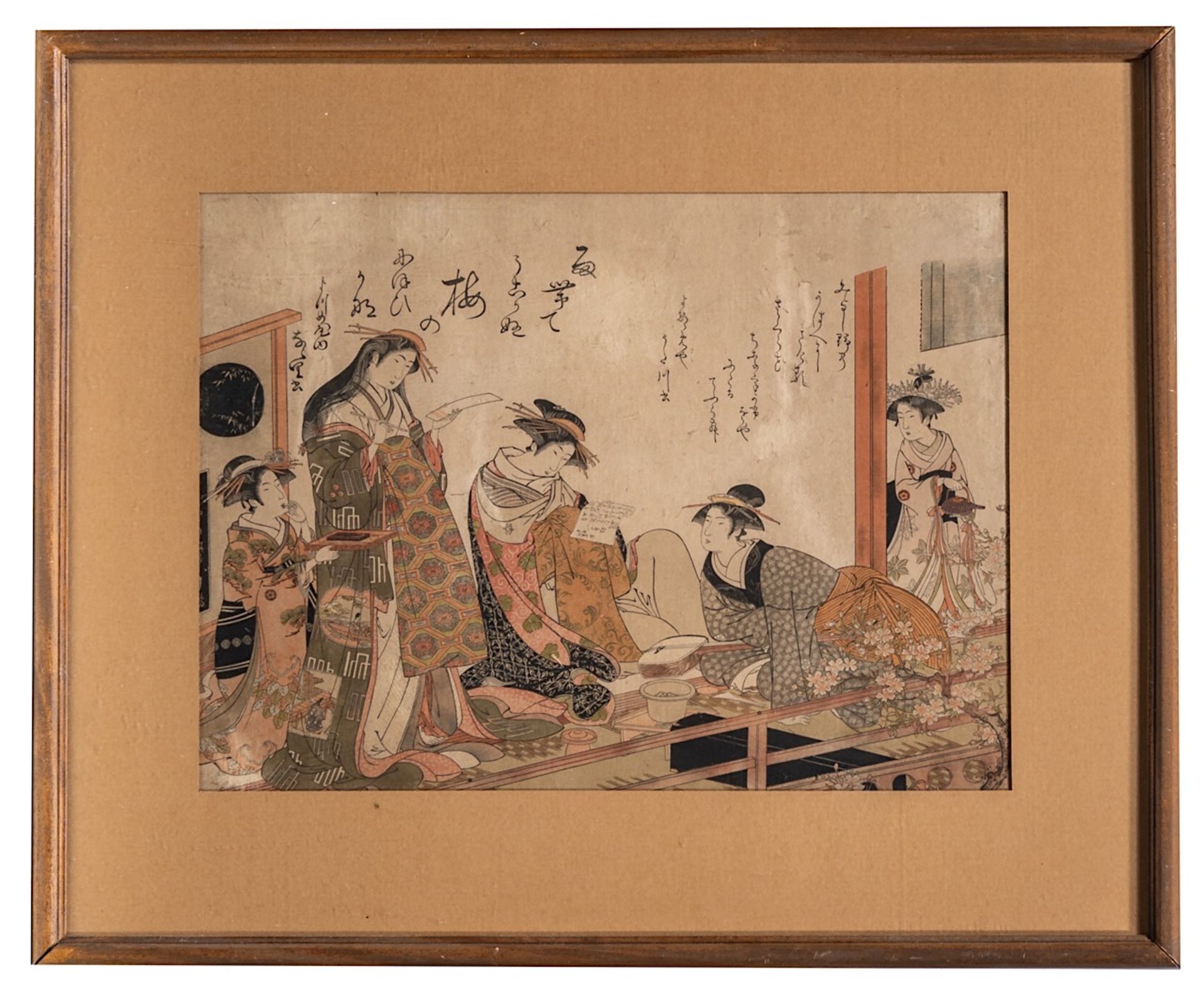 A large Japanese woodblock print by Kitao Masanobu (1761-1816) and a triptych by Kunisada (1786-1865 - Bild 9 aus 10