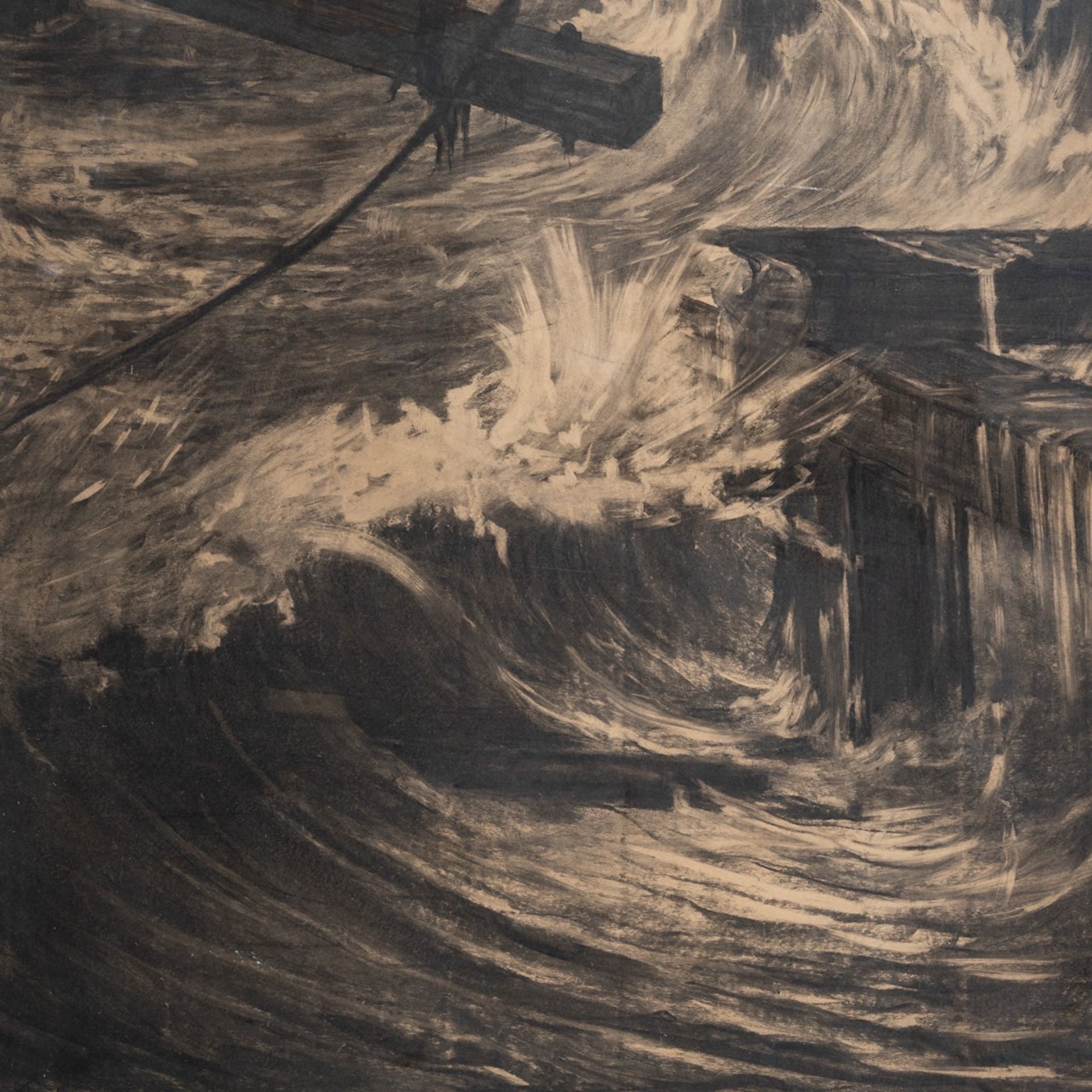 Frederic De Smet (1876-1948), Oeuvre des hommes, travail de la mer', 1925, charcoal drawing on paper - Bild 6 aus 6