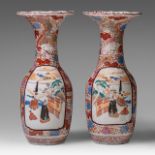 A pair of large Japanese Imari vases, 20thC, H 73 cm