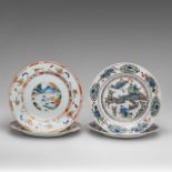 A collection of four Chinese famille verte dishes, incl. two 'Romance of the Western Chamber - Xixia