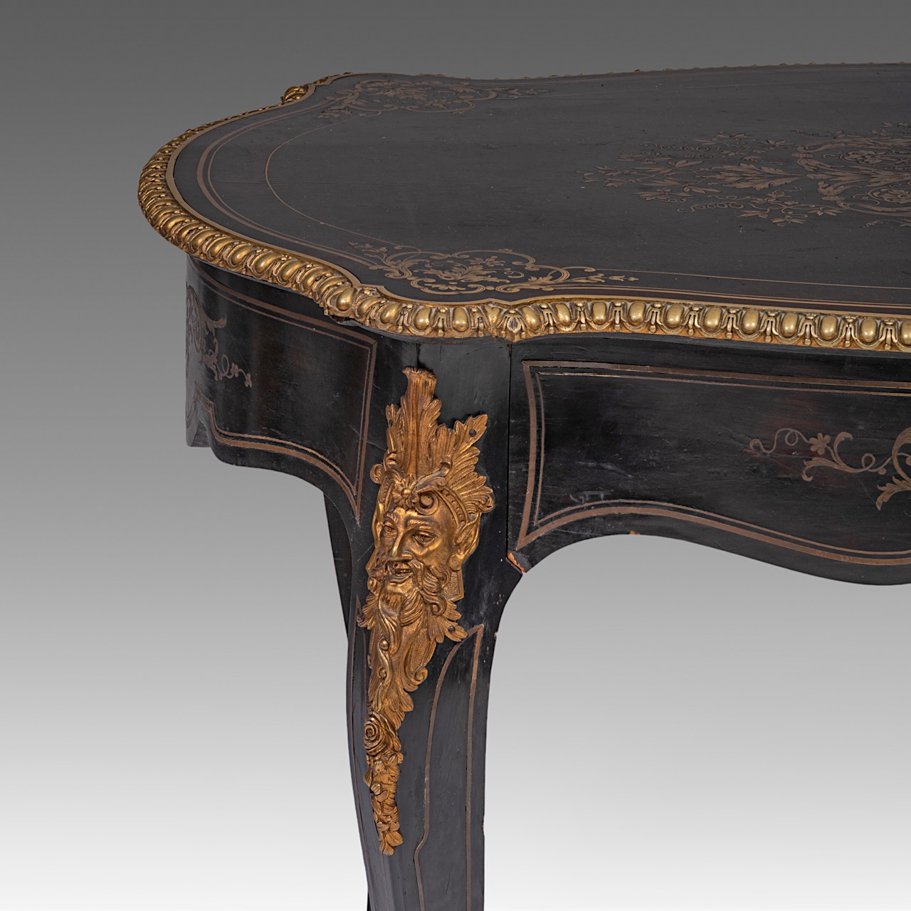 A Napoleon III (1852-1870) Boulle centre table, stamped 'HPR' Henri Picard (1840-1890), H 75 - W 120 - Image 8 of 10