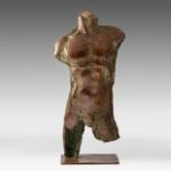 Jan Desmarets (1961), a bronze male torso, patinated bronze, 3/8 61 cm. (24.0 in.)