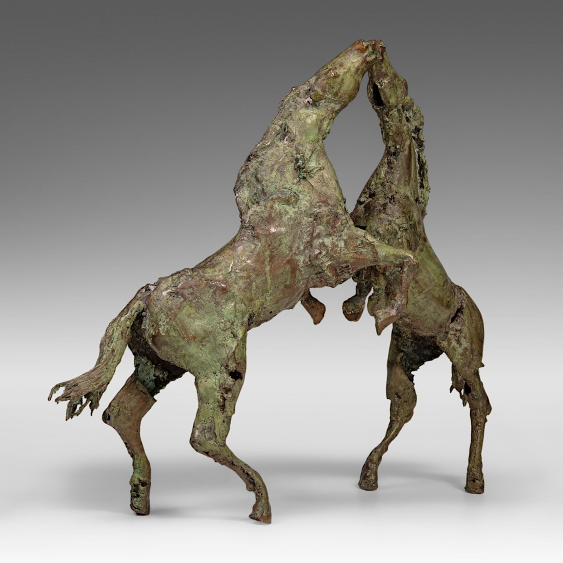 Jan Desmarets (1961), rearing horses, patinated bronze, 1/3 86.5 x 120 cm. (34.0 x 47.2 in.) - Bild 6 aus 7