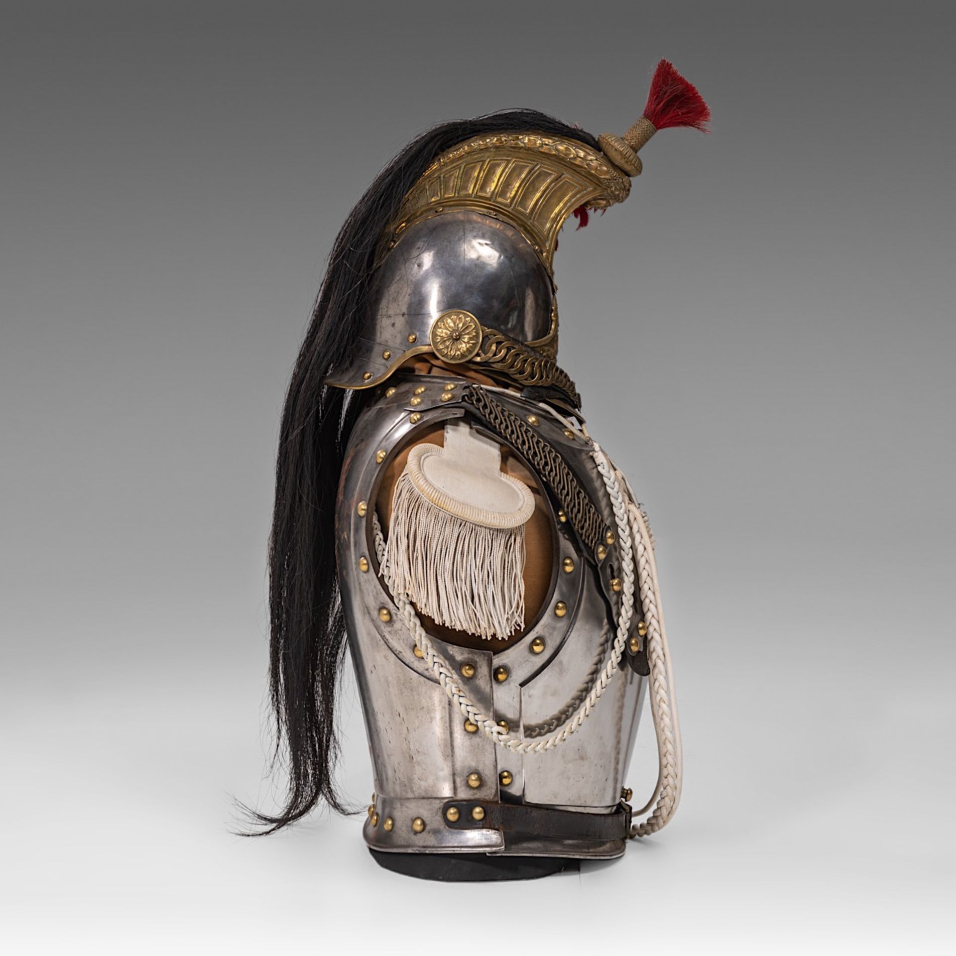 Cuirass and helmet ,metal and gilded brass, 1874 - Image 6 of 8