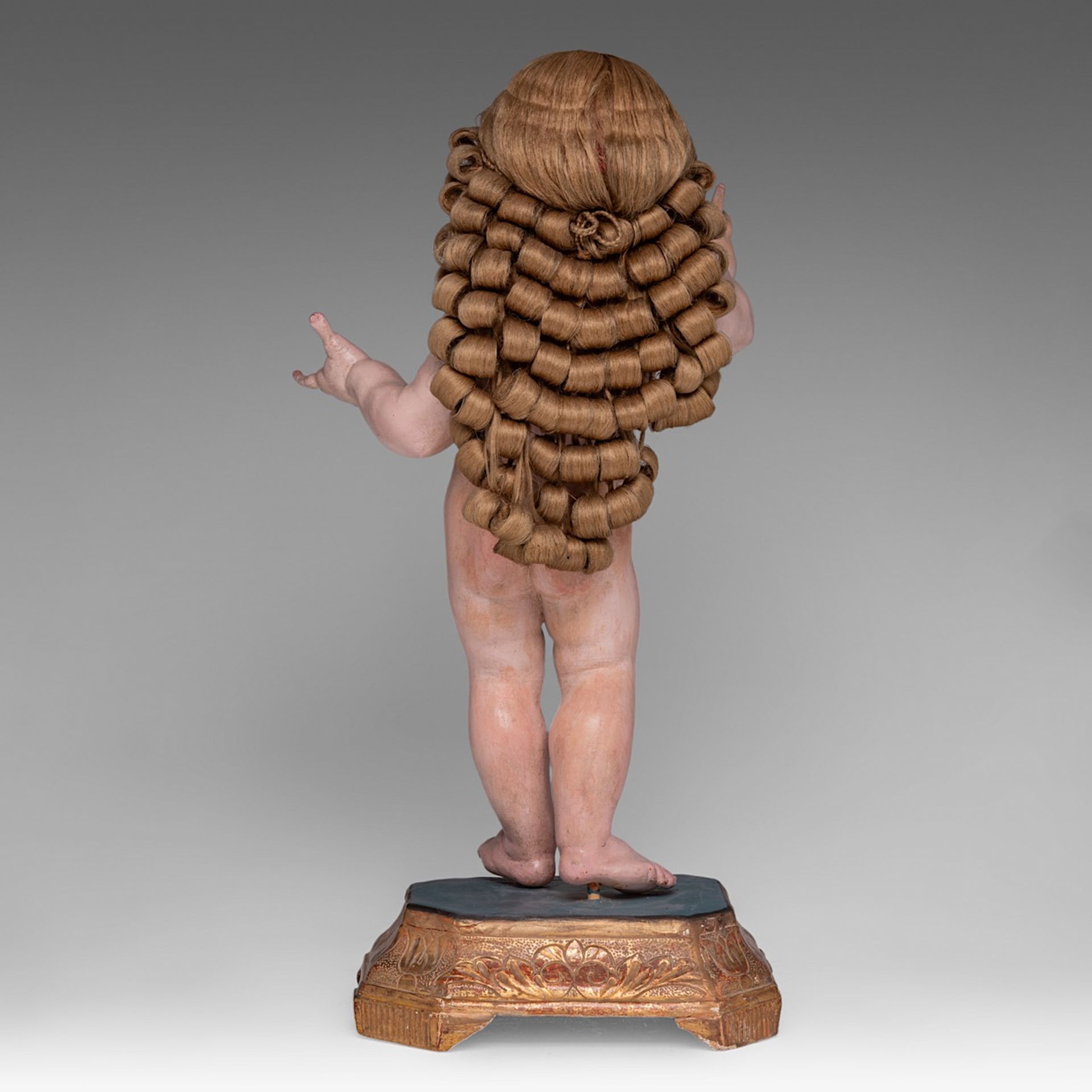 An Italian polychrome painted wooden, late 18th-century so-called 'Bambino Gesu', H (figure) 48 cm. - Image 5 of 9