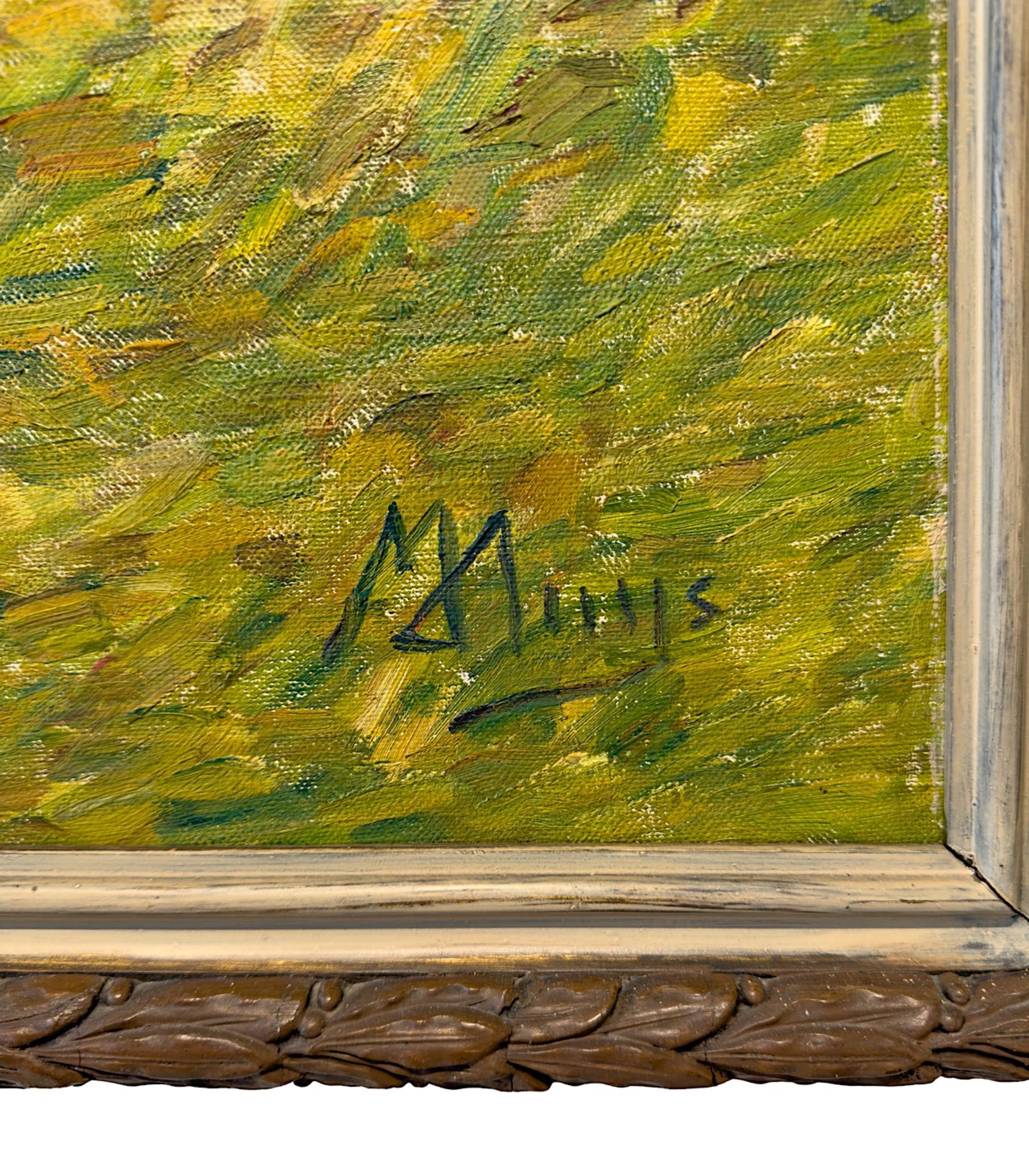Modest Huys (1874/5-1932), 'Schitterende Herfstdag, Automne Radieux', 1924, oil on canvas 110 x 139 - Image 4 of 10