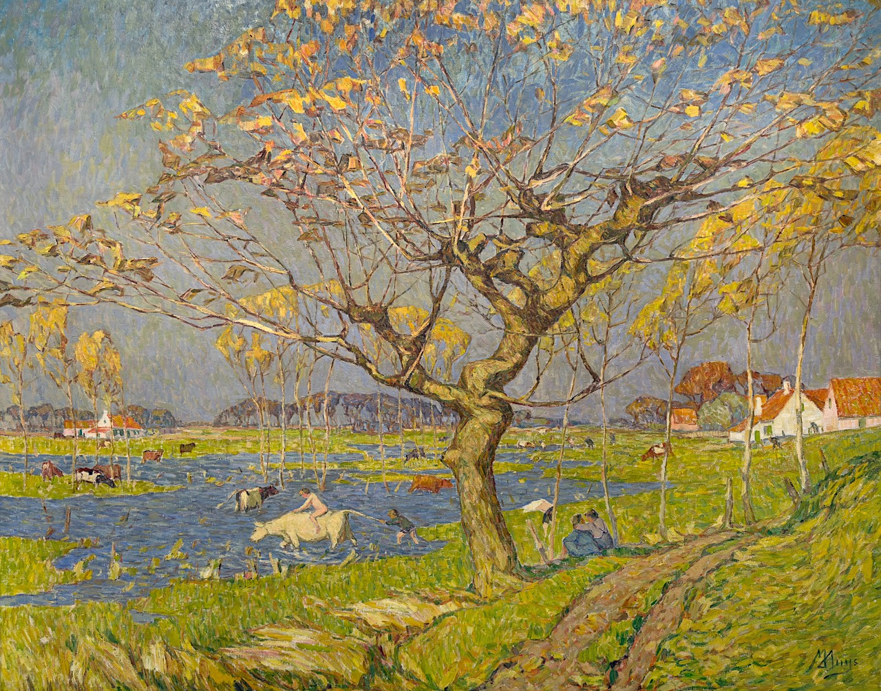 Modest Huys (1874/5-1932), 'Schitterende Herfstdag, Automne Radieux', 1924, oil on canvas 110 x 139