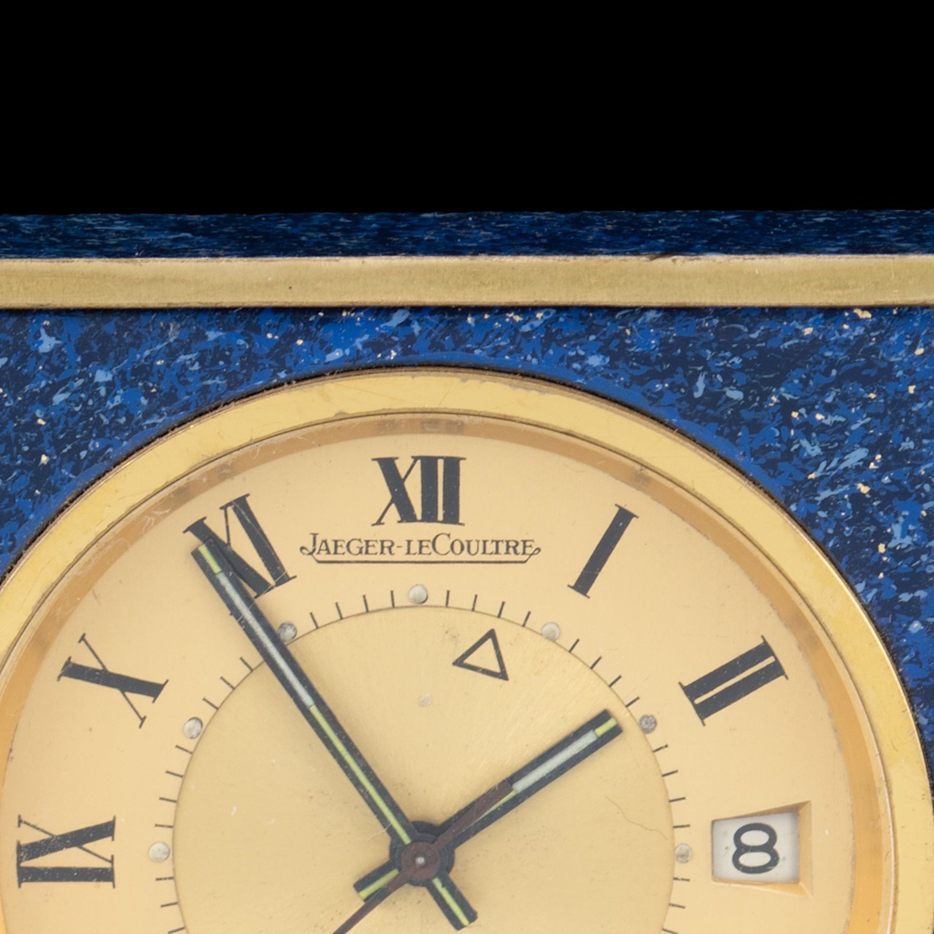 A Jaeger-LeCoultre folding travel alarm clock, W 4,3 - H 5,2 - total thickness 1,3 cm - Bild 5 aus 6
