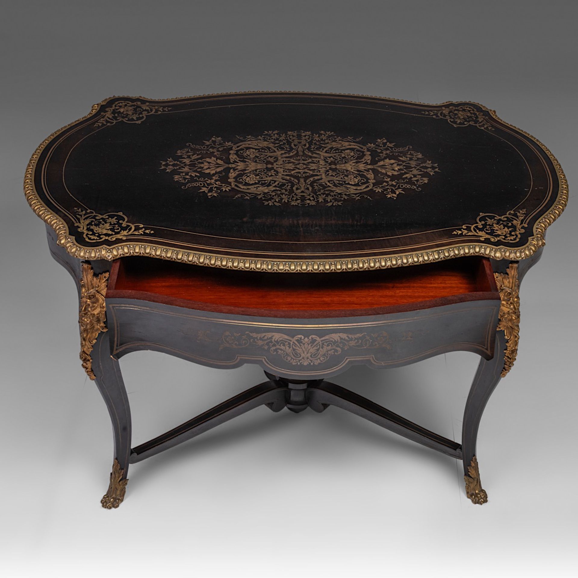 A Napoleon III (1852-1870) Boulle centre table, stamped 'HPR' Henri Picard (1840-1890), H 75 - W 120 - Bild 7 aus 10