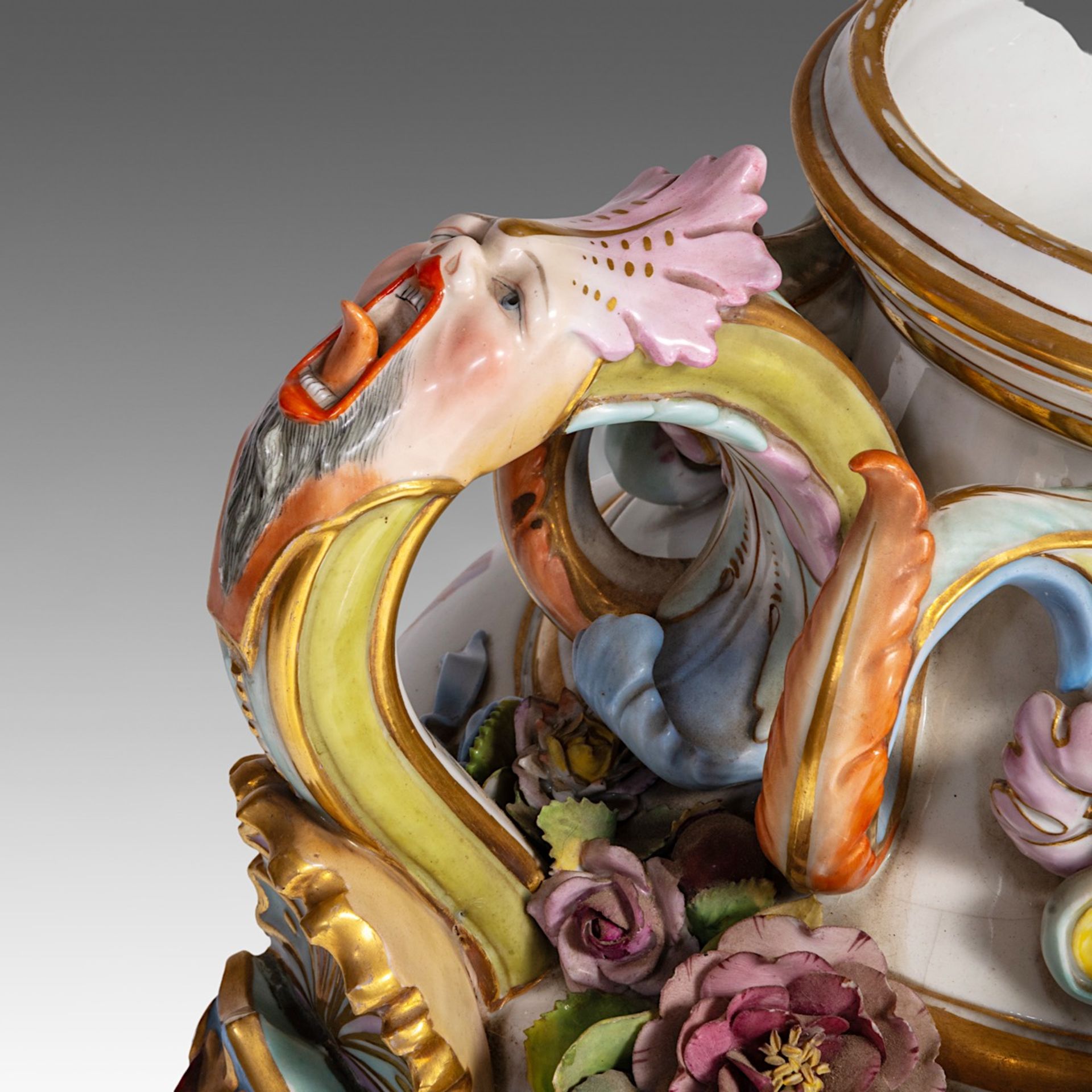 A very imposing Saxony porcelain vase on stand, Postschappel manufactory, Dresden, H 107 cm (total) - Bild 12 aus 23