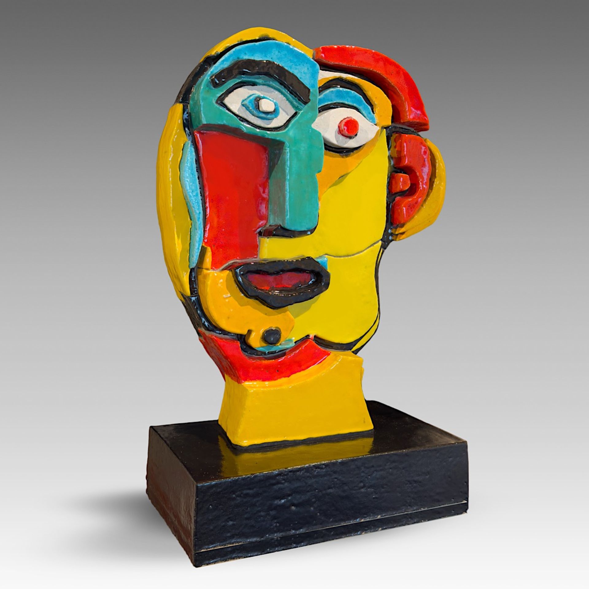 Karel Appel (1921-2006), head, 1975, glazed ceramic, H 81 cm - Image 3 of 5