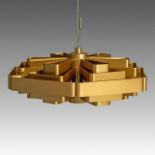 Jules Wabbes (1919-1974), hexagonal hanging lamp, model J.J.W.04, Wever & Ducre edition, H 20 - dia