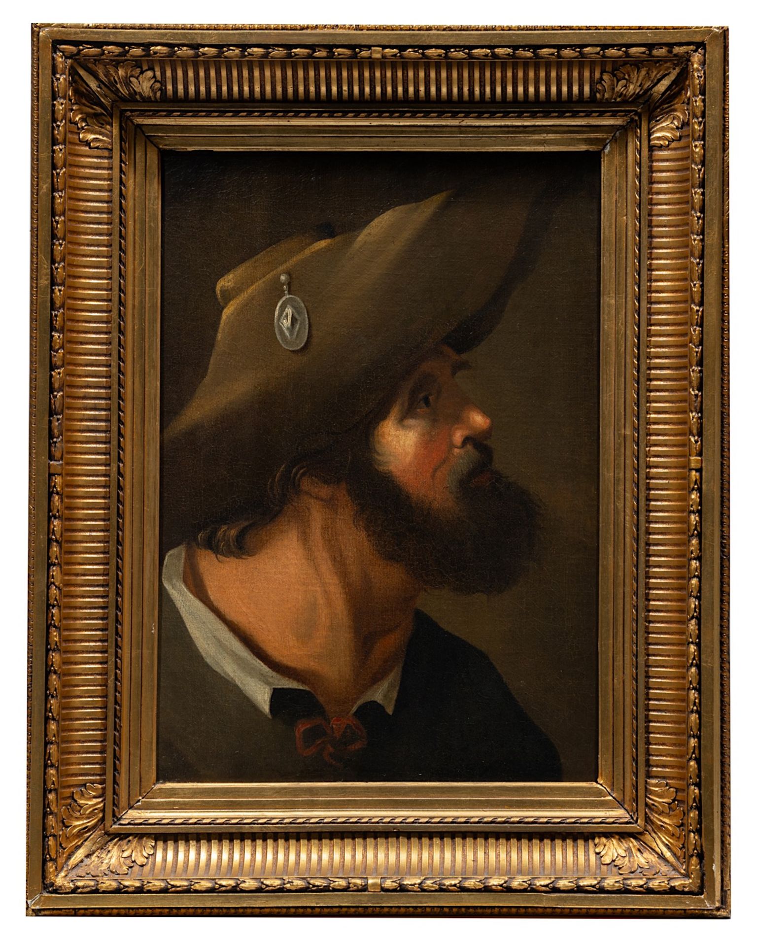 Tronie of a bearded man wearing a hat, Flemish School, 17th/18thC, oil on canvas 55 x 40 cm. (21.6 x - Bild 2 aus 5