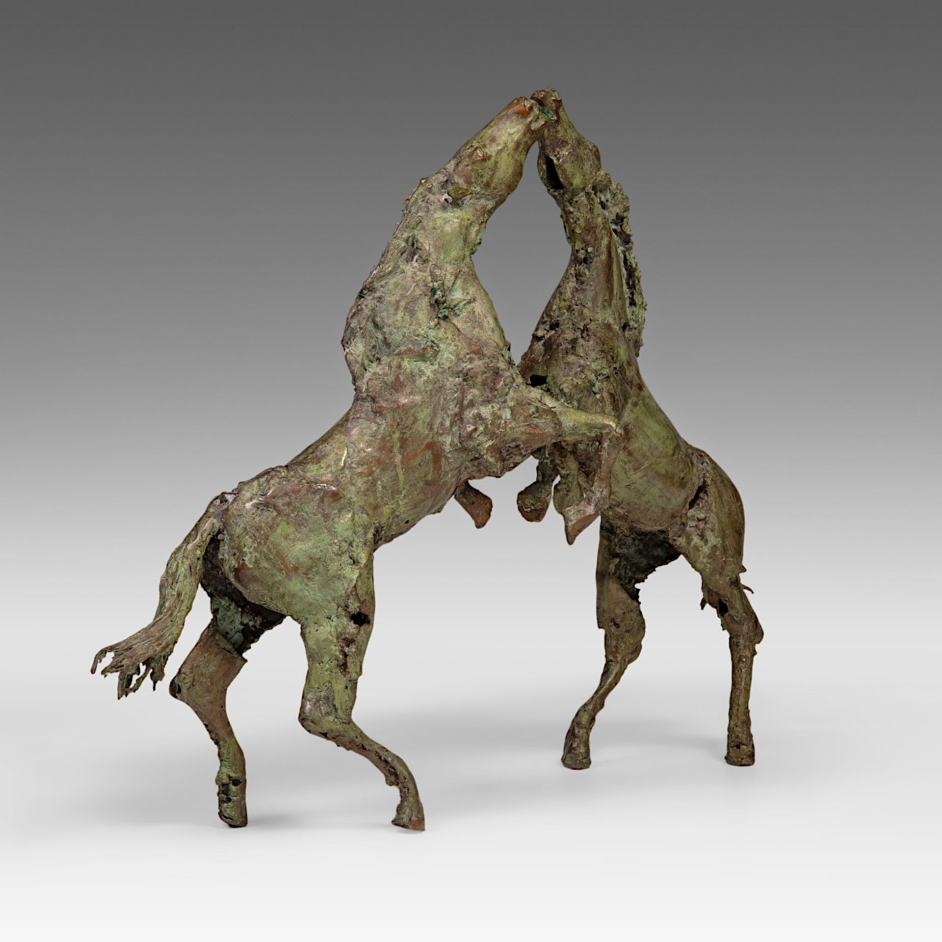 Jan Desmarets (1961), rearing horses, patinated bronze, 1/3 86.5 x 120 cm. (34.0 x 47.2 in.) - Bild 3 aus 7
