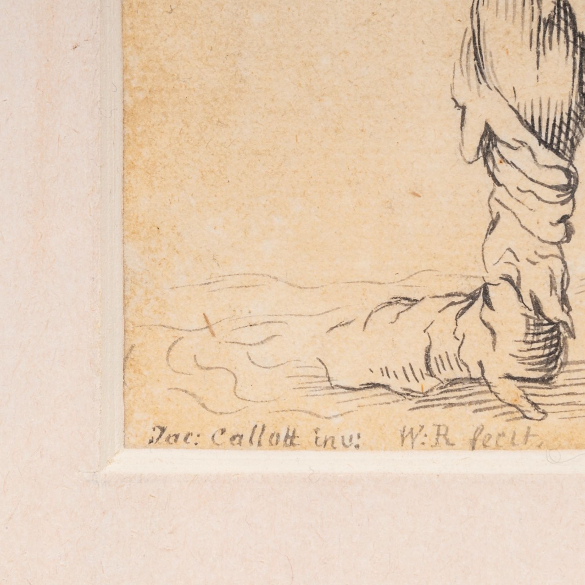 After Jacques Callot (1592-1635), 'Les Gueux', ink drawing on paper, monogram 'F.W.' 15 x 9 cm. (5.9 - Bild 4 aus 5