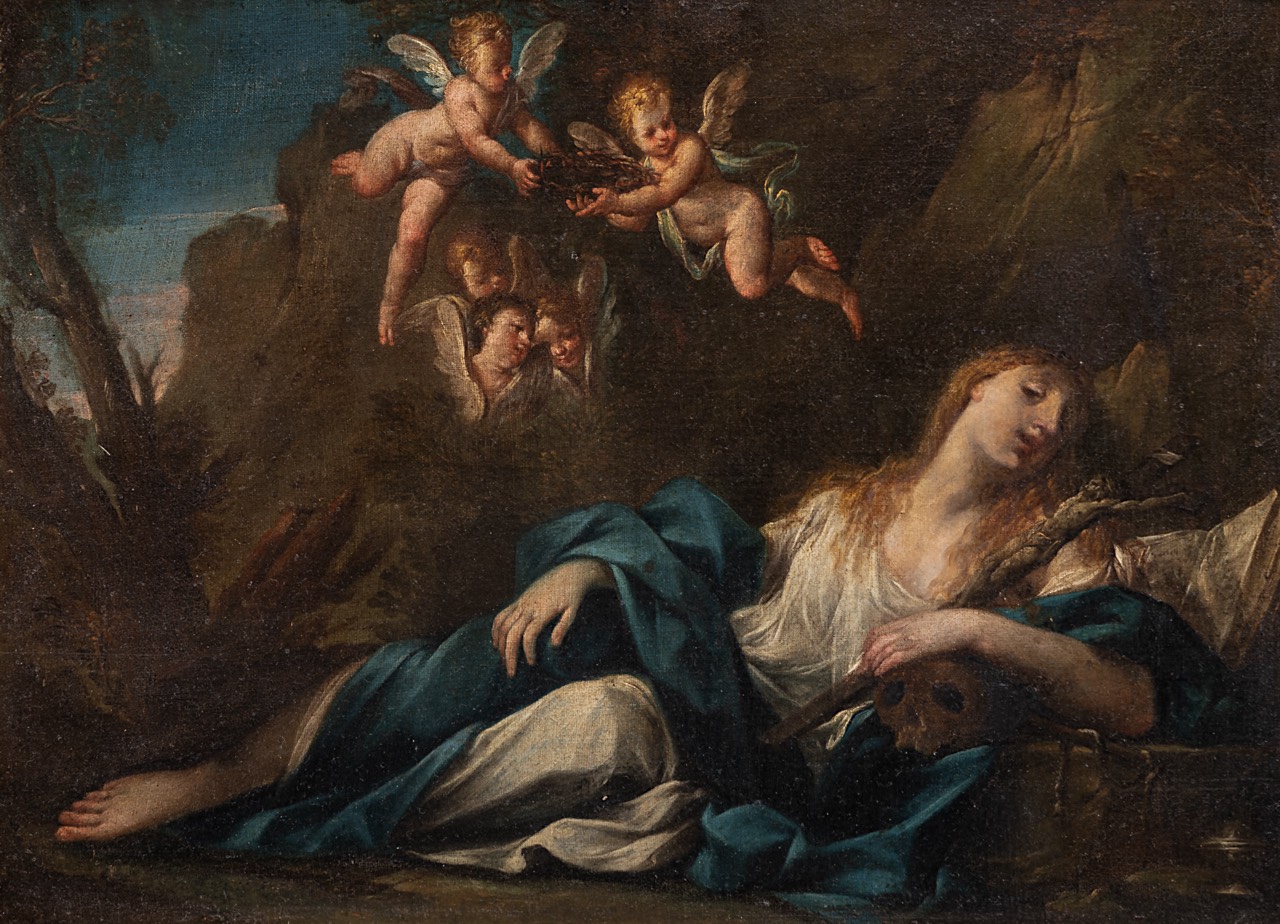 Attrib. to Francesco Trevisani (1656-1746), the penitent Mary Magdalene, 18thC, oil on canvas 35 x 4
