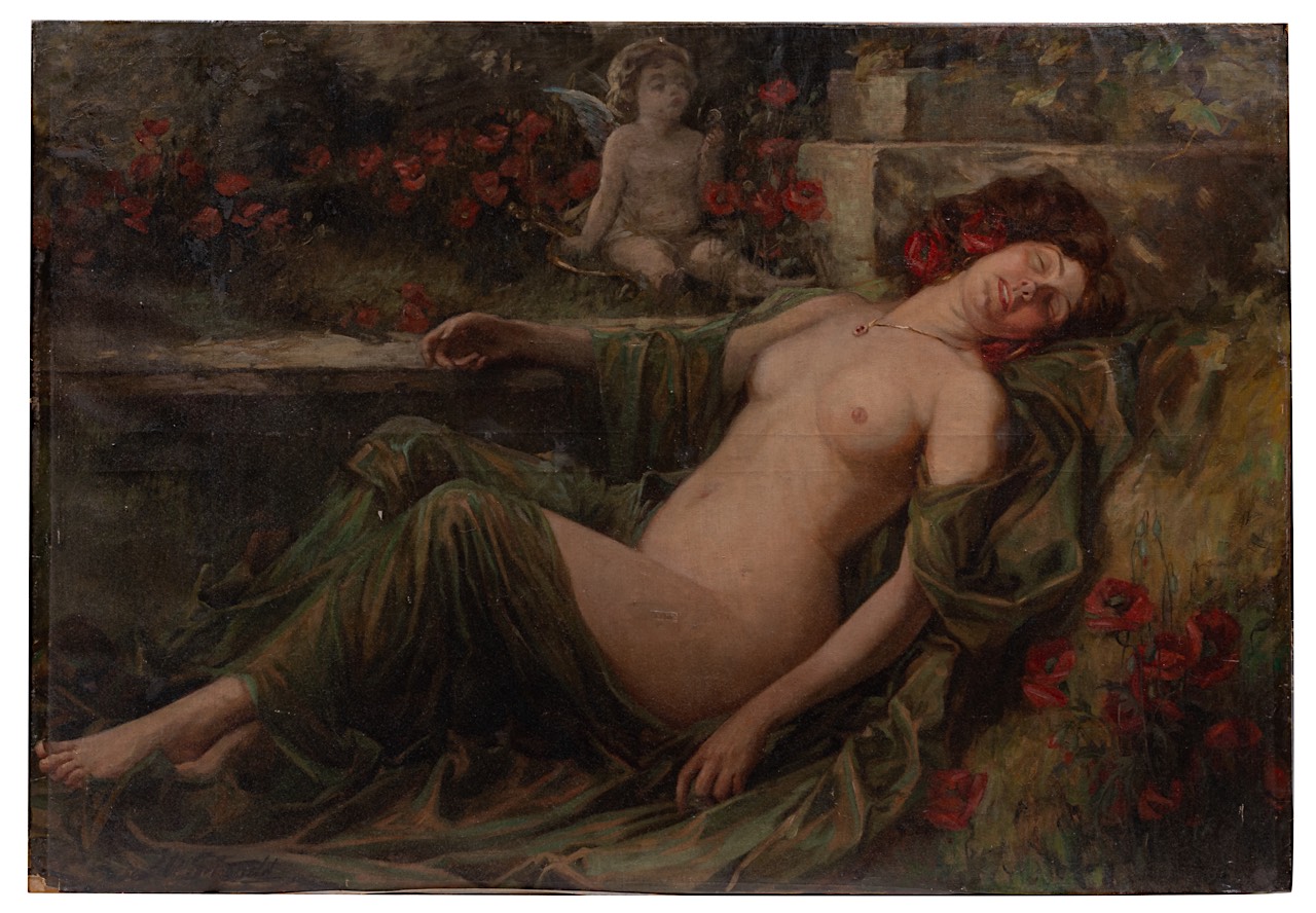 John William Schofield (1865-1944), sleeping nude, oil on canvas 110 x 160 cm. (43.3 x 62.9 in.) - Image 2 of 11