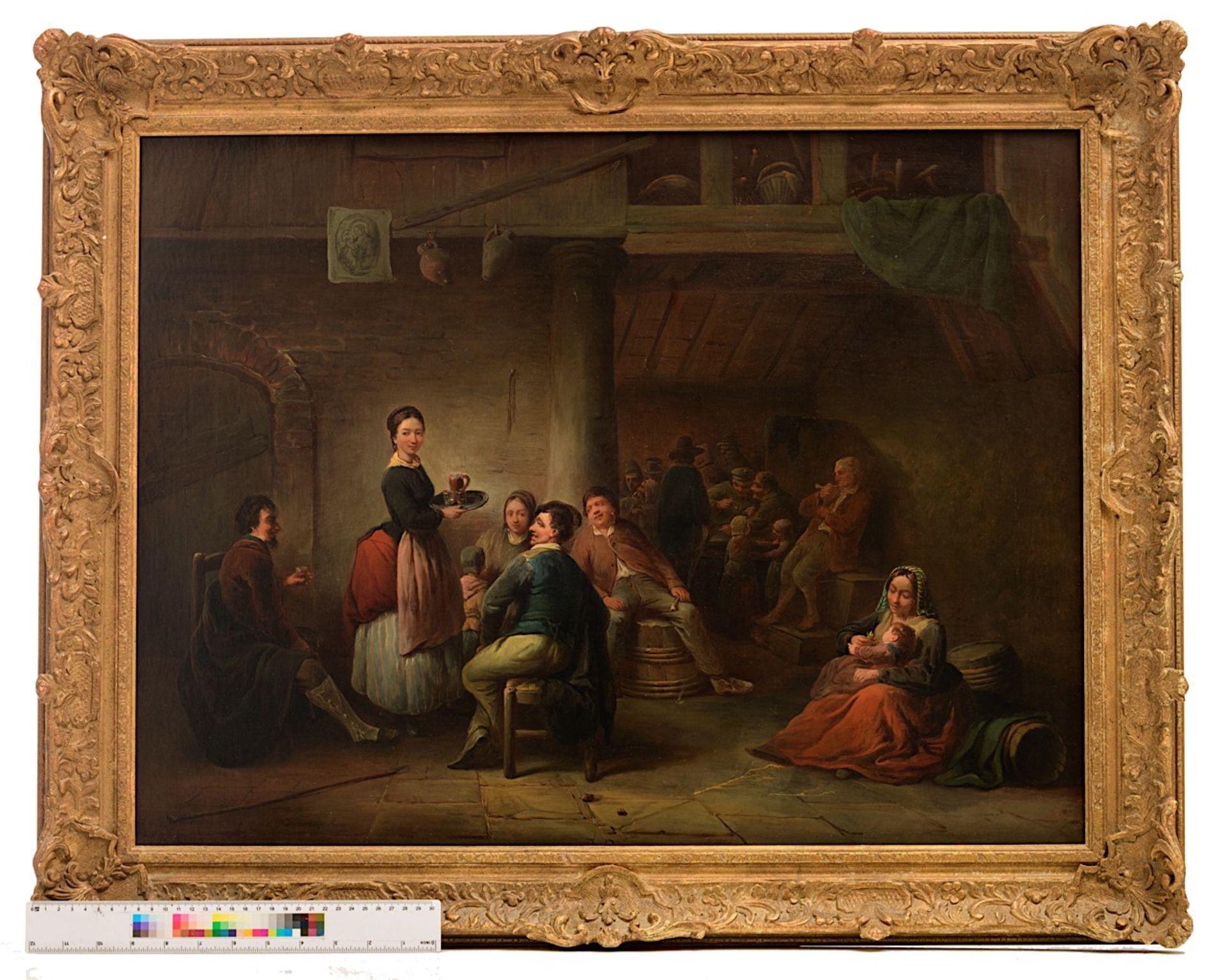 Felix Van den Eycken (19thC), a genre scene in the inn, oil on canvas 56 x 73 cm. (22.0 x 28.7 in.), - Image 16 of 16