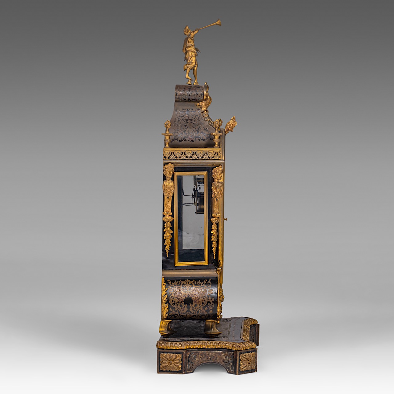 A Louis XIV style Boulle cartel clock with gilt bronze mounts, Napoleon III period, H 90 cm - Image 6 of 10