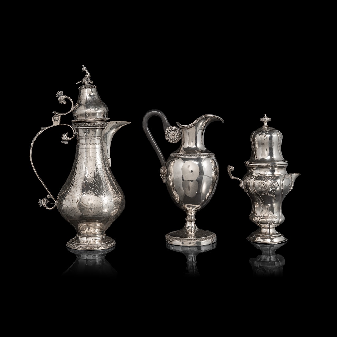A various collection of silver objects, total weight ca 895 g, H 16,5 - 24 cm - Image 2 of 11