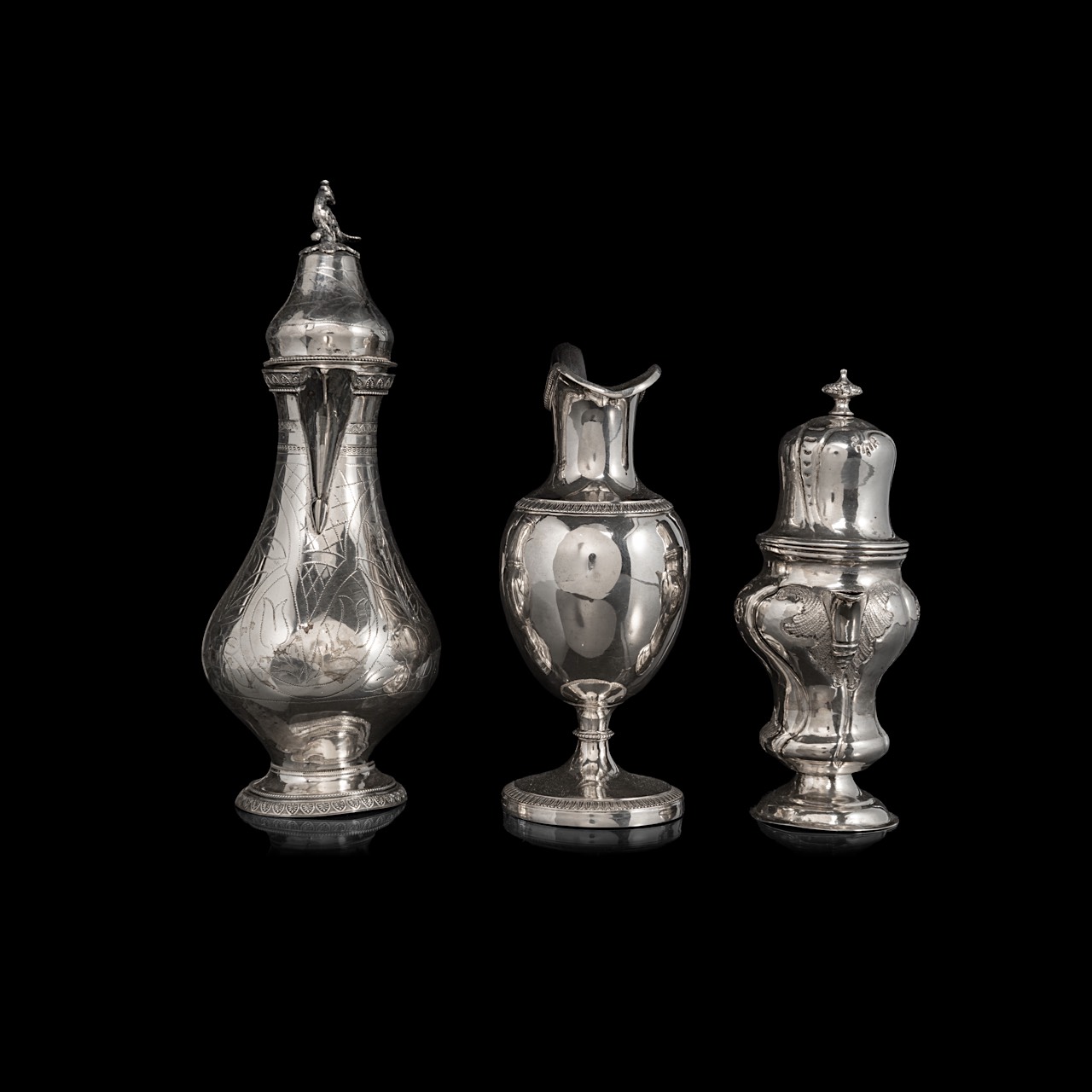 A various collection of silver objects, total weight ca 895 g, H 16,5 - 24 cm - Image 3 of 11