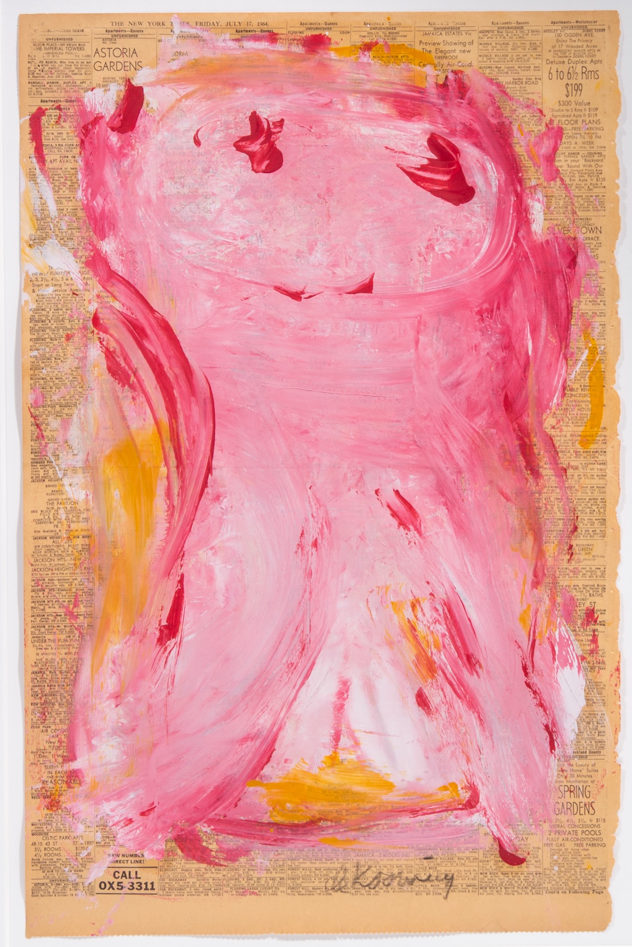 Willem De Kooning (1904-1997), untitled, 1964, oil on newspaper 56 x 37 cm. (22.0 x 14.5 in.)