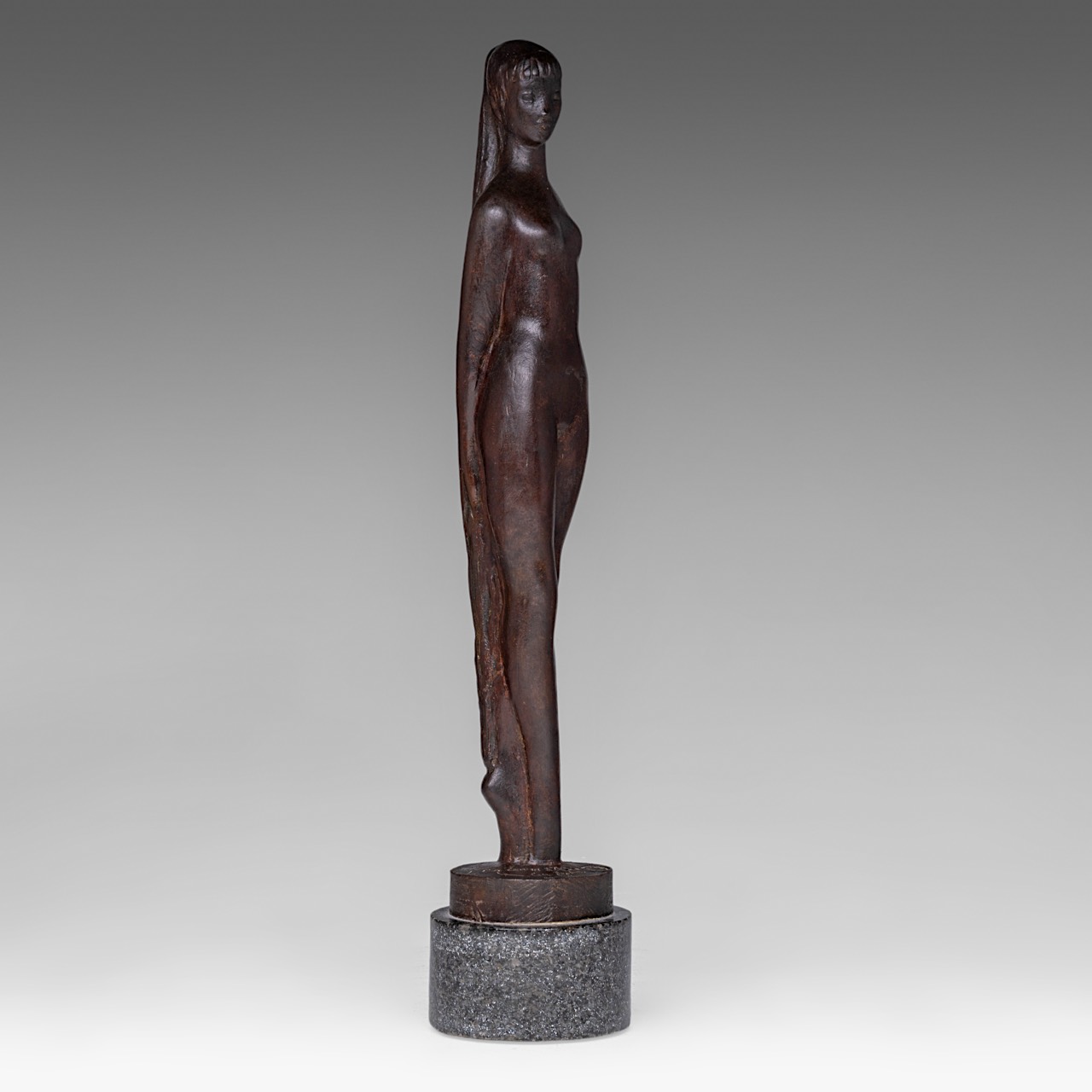 Jos De Decker (1912-2000), ballerina, patinated bronze on marble base, cire perdue, Ndeg II/XII, H 4 - Image 7 of 10