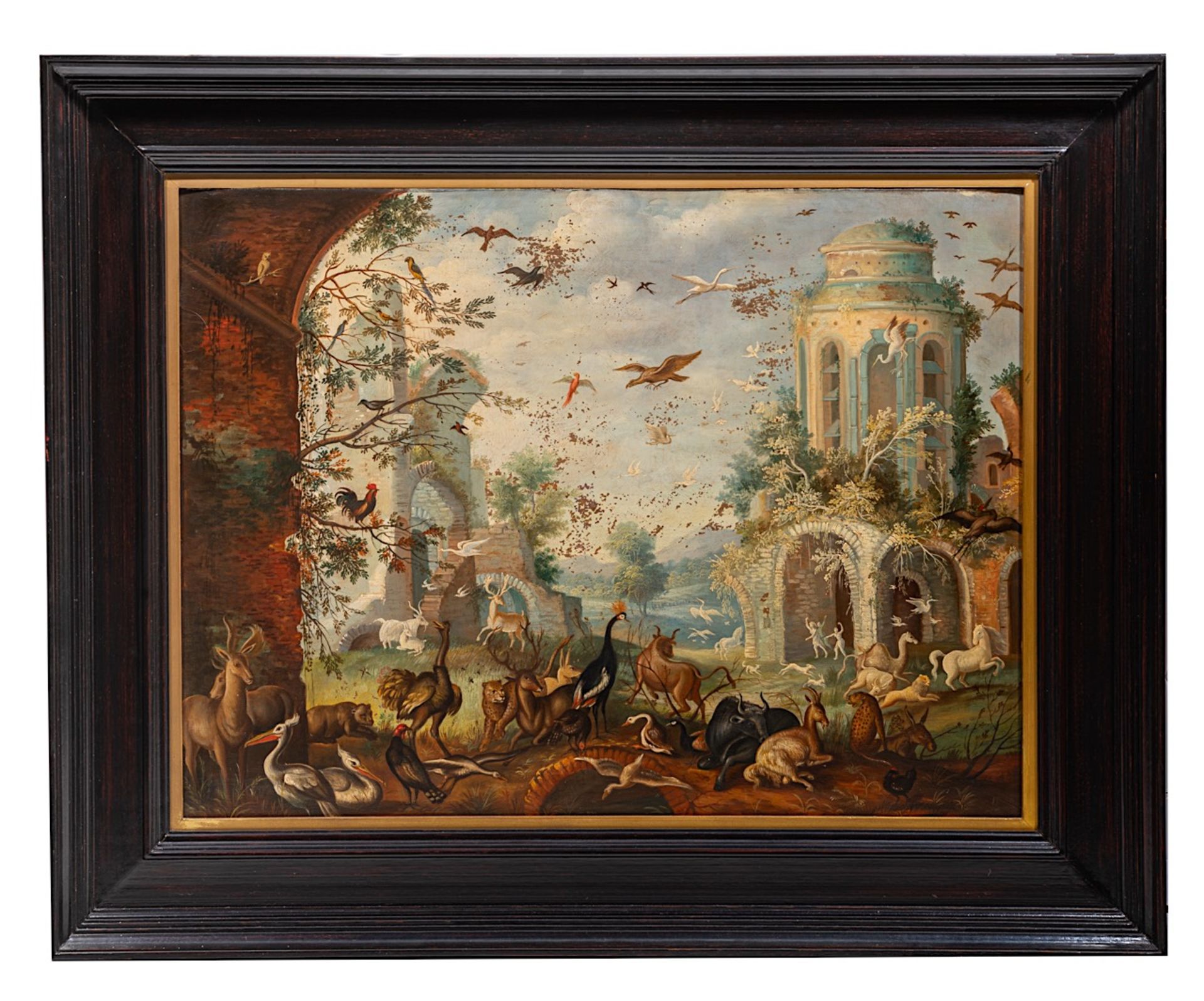 Attributed to Roelant Savery, 'Paradisical landscape with animals', oil on copper (+) 52 x 68 cm. (2 - Bild 2 aus 8