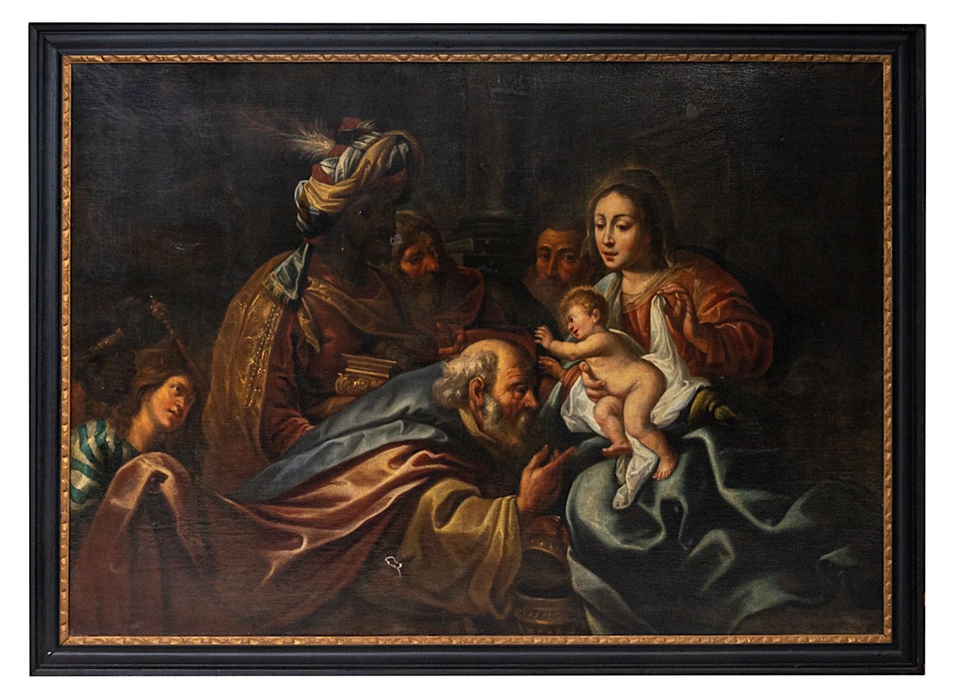 The adoration of the Magi, 17th/18thC, the Southern Netherlands, oil on canvas 140 x 200 cm. (55.1 x - Image 2 of 13