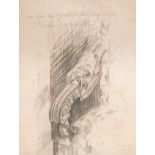 James Ensor (1860-1949), 'Un bras du fauteuil du bureau', 1889, pencil drawing 22 x 17 cm. (8.6 x 6.