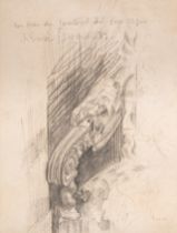 James Ensor (1860-1949), 'Un bras du fauteuil du bureau', 1889, pencil drawing 22 x 17 cm. (8.6 x 6.