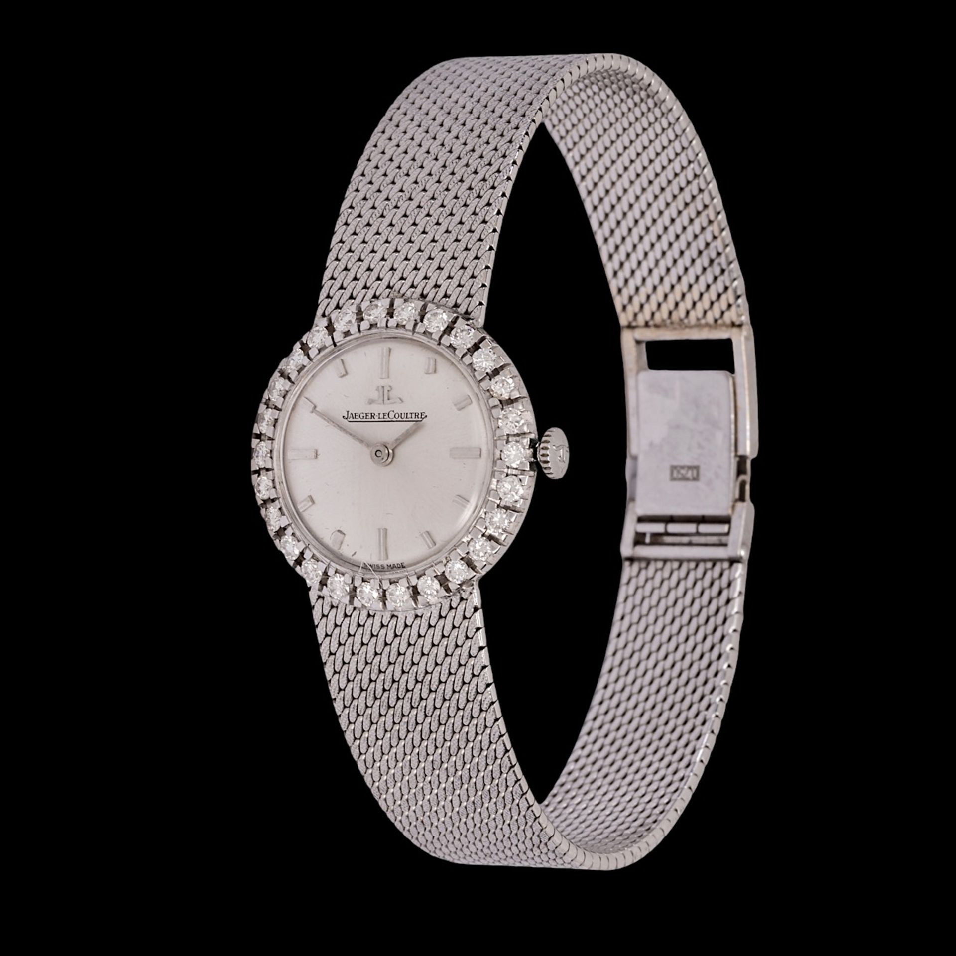 An 18ct white gold cocktail ladies wristwatch Jaeger-Lecoultre, total L 17,5 cm - total weight 44,7
