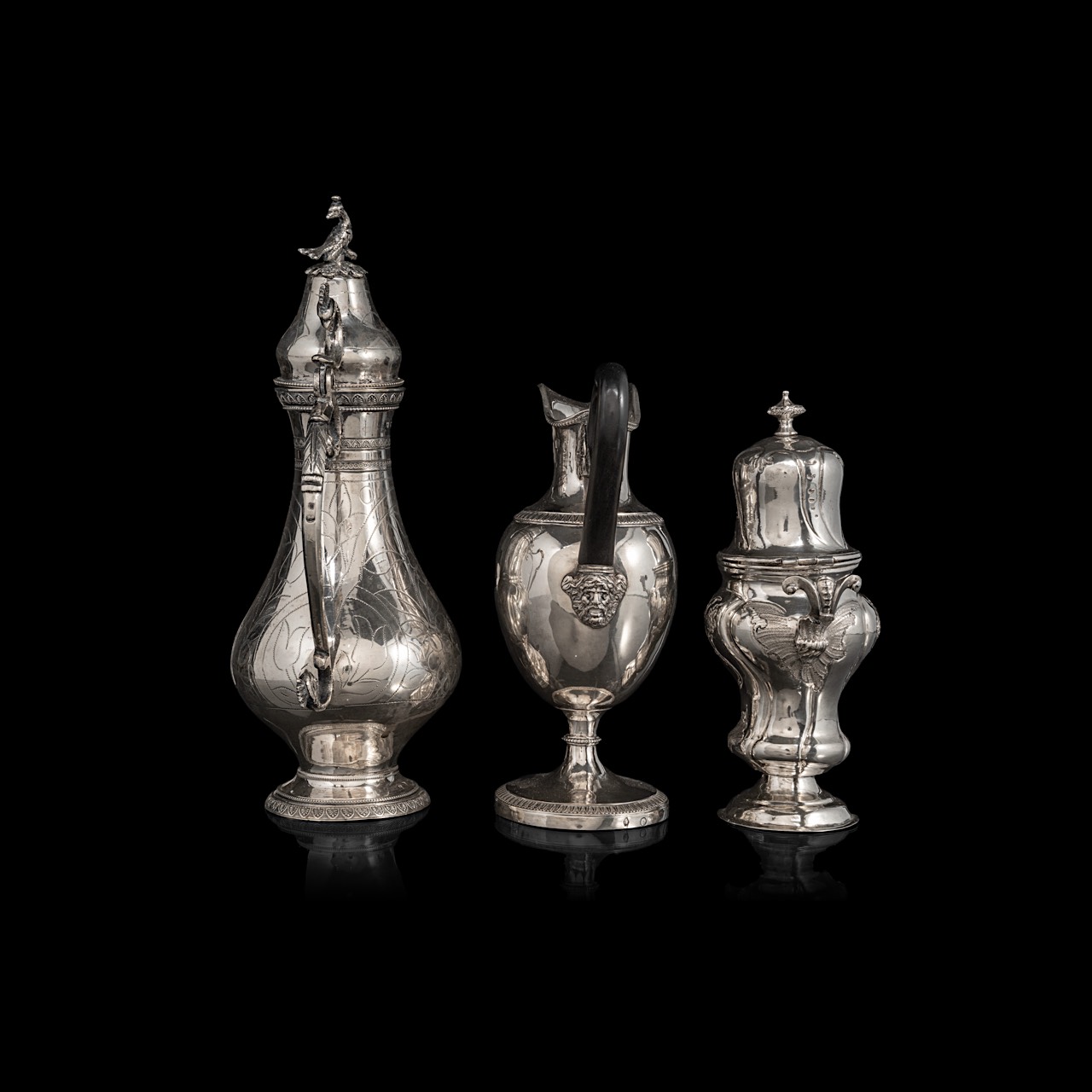 A various collection of silver objects, total weight ca 895 g, H 16,5 - 24 cm - Image 5 of 11