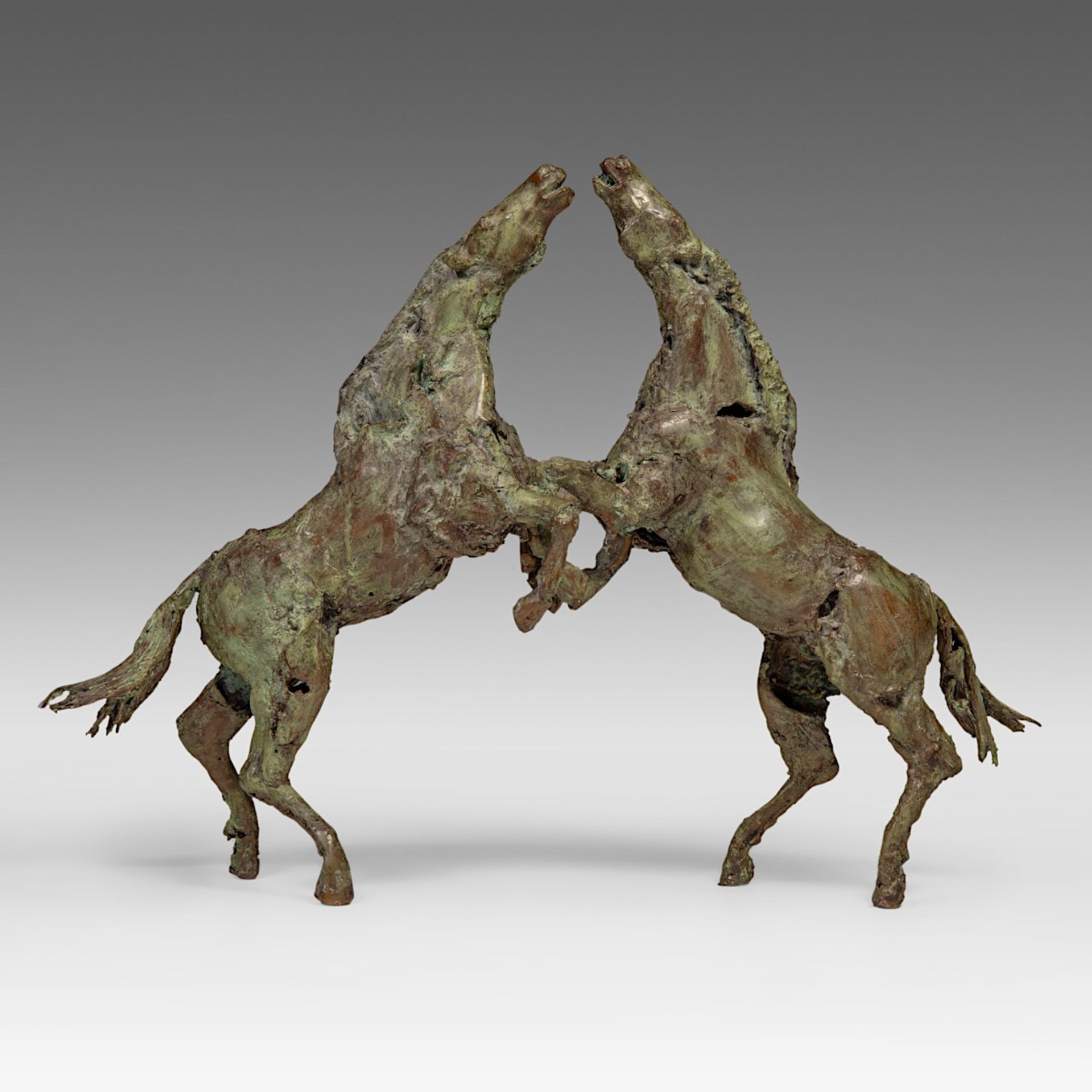 Jan Desmarets (1961), rearing horses, patinated bronze, 1/3 86.5 x 120 cm. (34.0 x 47.2 in.) - Bild 4 aus 7