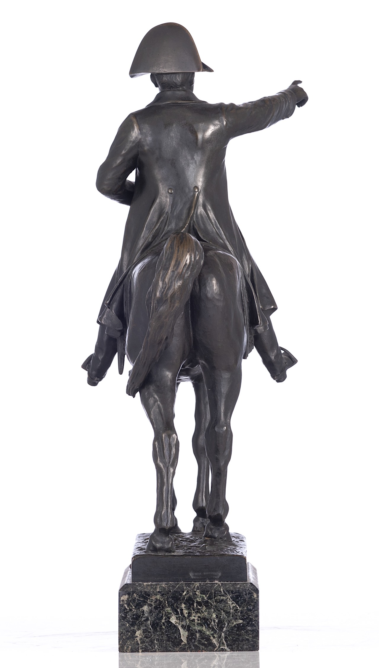 Ernest Charles Guilbert (1848-1913), Equestrian of Napoleon, 1910, patinated bronze, H 40 cm - Image 3 of 9