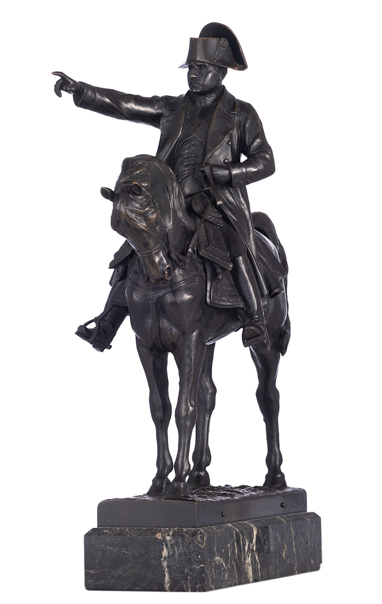 Ernest Charles Guilbert (1848-1913), Equestrian of Napoleon, 1910, patinated bronze, H 40 cm