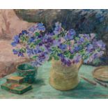 Jenny Montigny (1875-1937), flower still life, oil on canvas 38 x 47 cm. (14.9 x 18 1/2 in.), Frame: