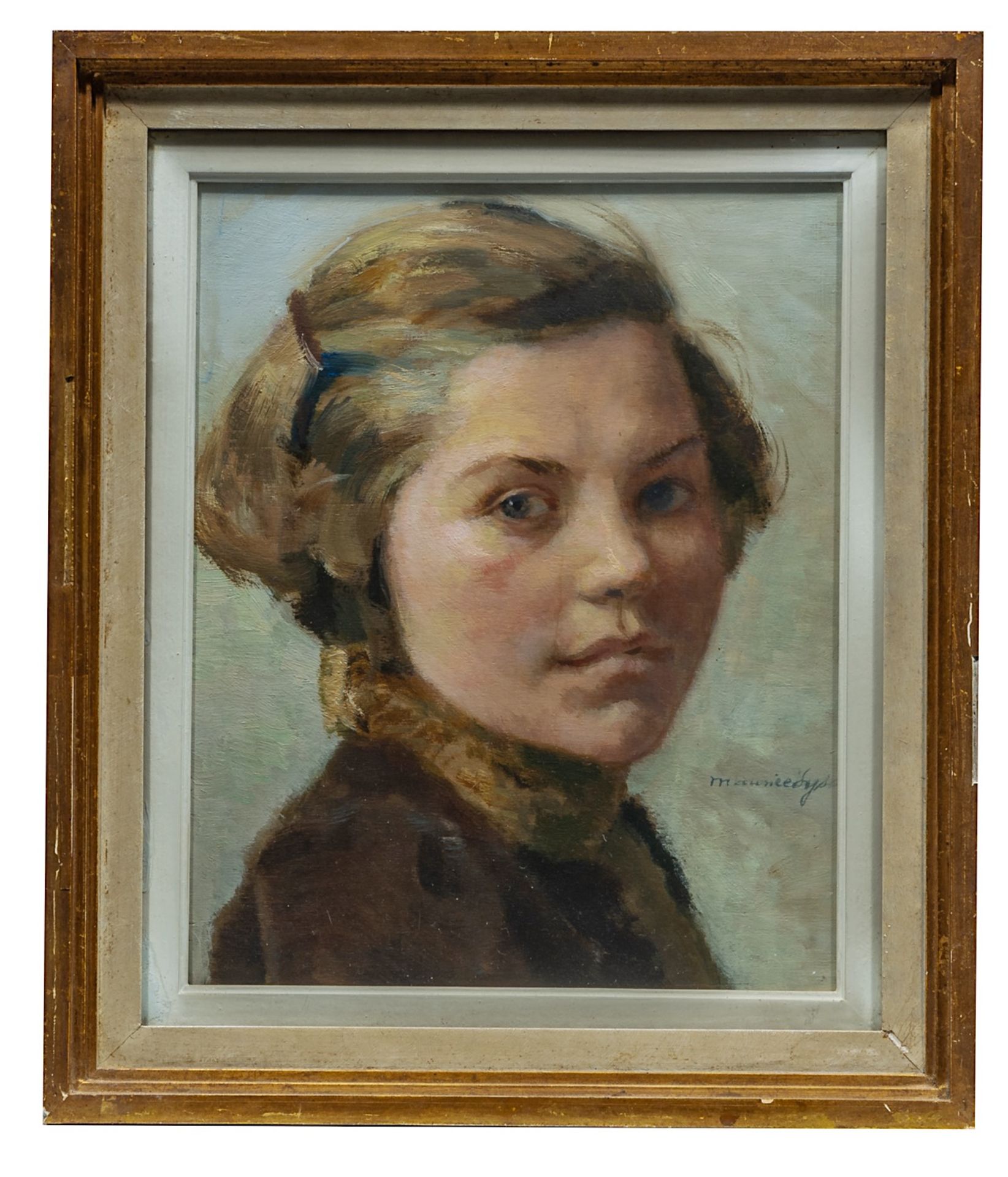 Maurice Sijs (1880-1972), portrait of a girl, oil on panel 36 x 29 cm. (14.1 x 11.4 in.), Frame: 48 - Bild 2 aus 5