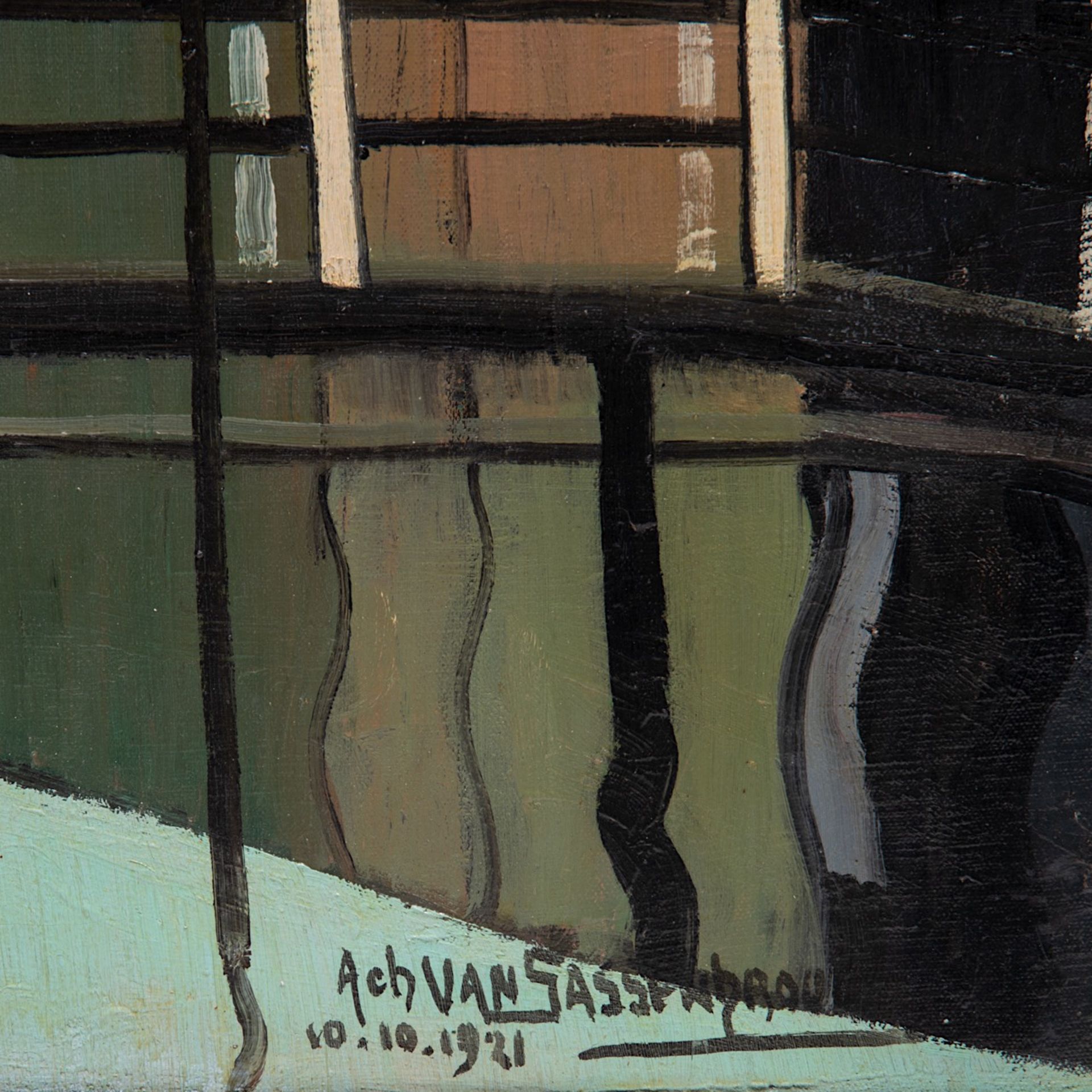 Achiel Van Sassenbrouck (1886-1979), 'Maison des Pecheurs', 1921, oil on canvas 80 x 88 cm. (31 1/2 - Bild 4 aus 7