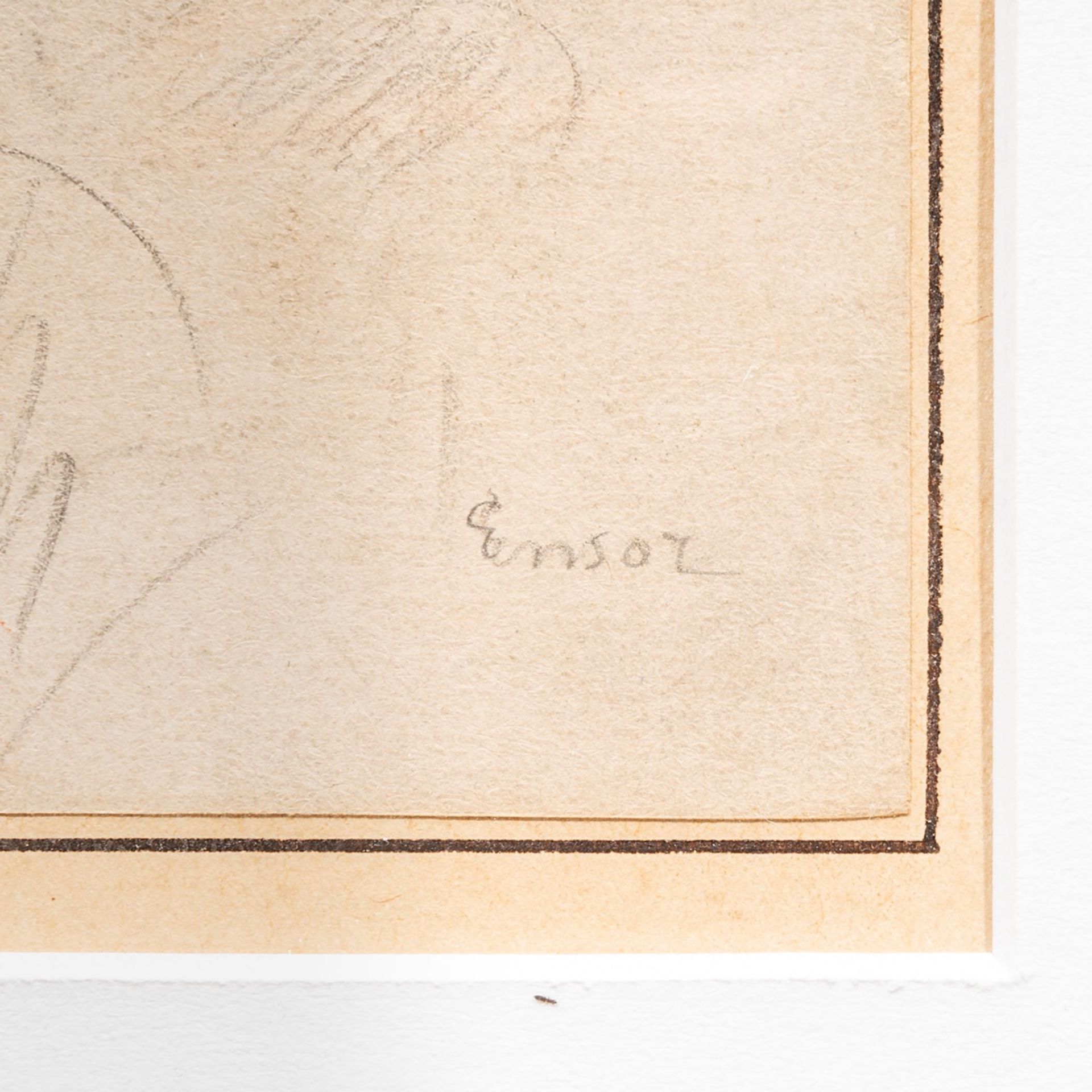 James Ensor (1860-1949), 'Un bras du fauteuil du bureau', 1889, pencil drawing 22 x 17 cm. (8.6 x 6. - Image 3 of 5