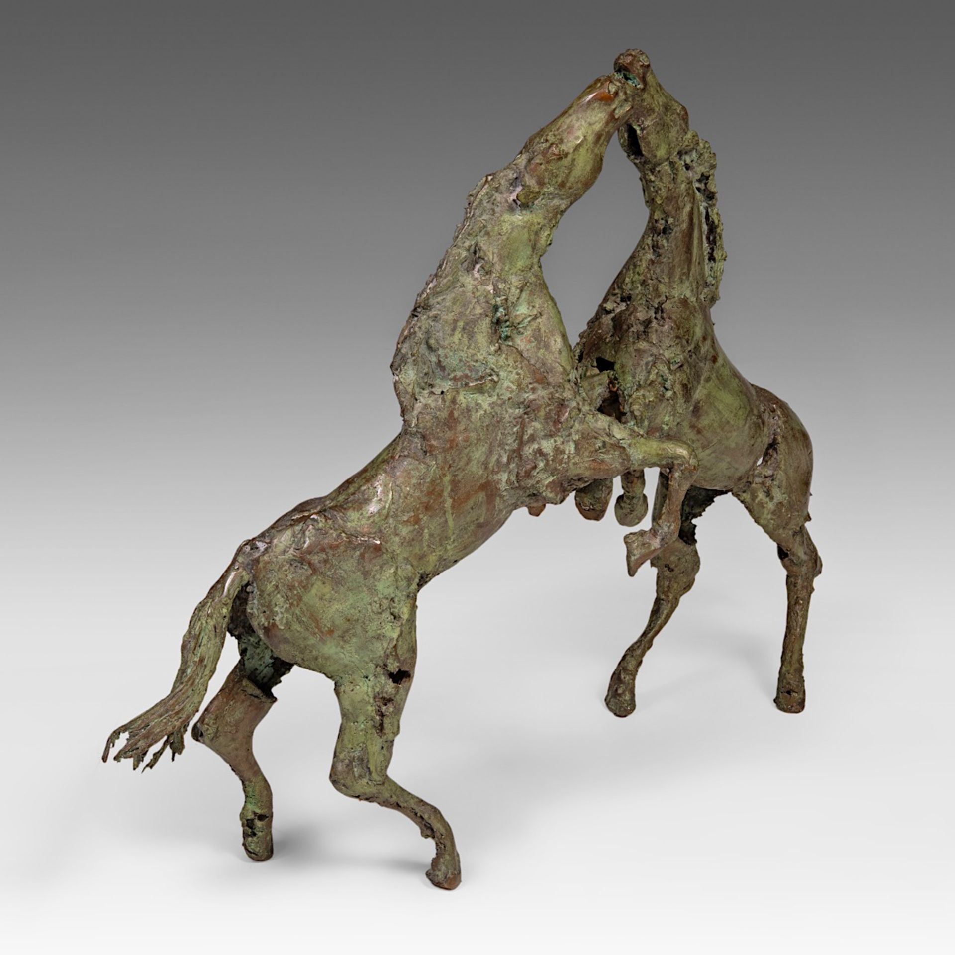 Jan Desmarets (1961), rearing horses, patinated bronze, 1/3 86.5 x 120 cm. (34.0 x 47.2 in.) - Bild 5 aus 7