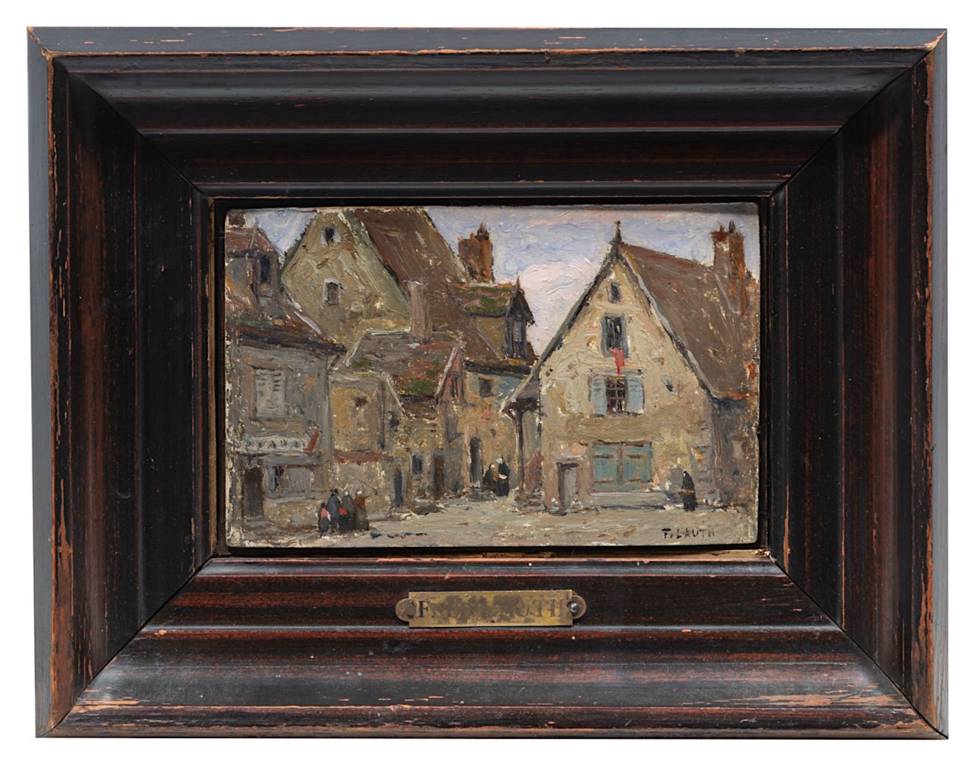 Charles-Frederic Lauth (1865-1922), 'Vieilles maisons', oil on cardboard 8.5 x 13.5 cm. (3.3 x 5.3 i - Bild 2 aus 5