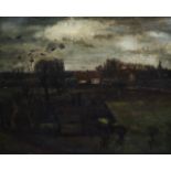 Constant Permeke (1886-1952), rural landscape in autumn, 1913, oil on canvas 110 x 135 cm. (43.3 x 5