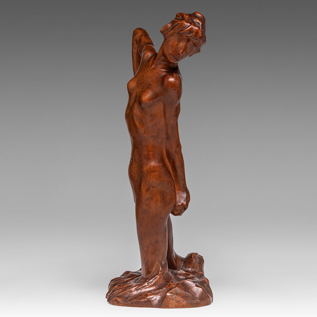 George Minne (1866-1941), 'Baigneuse I', carved wood, H 40 cm - Image 3 of 10
