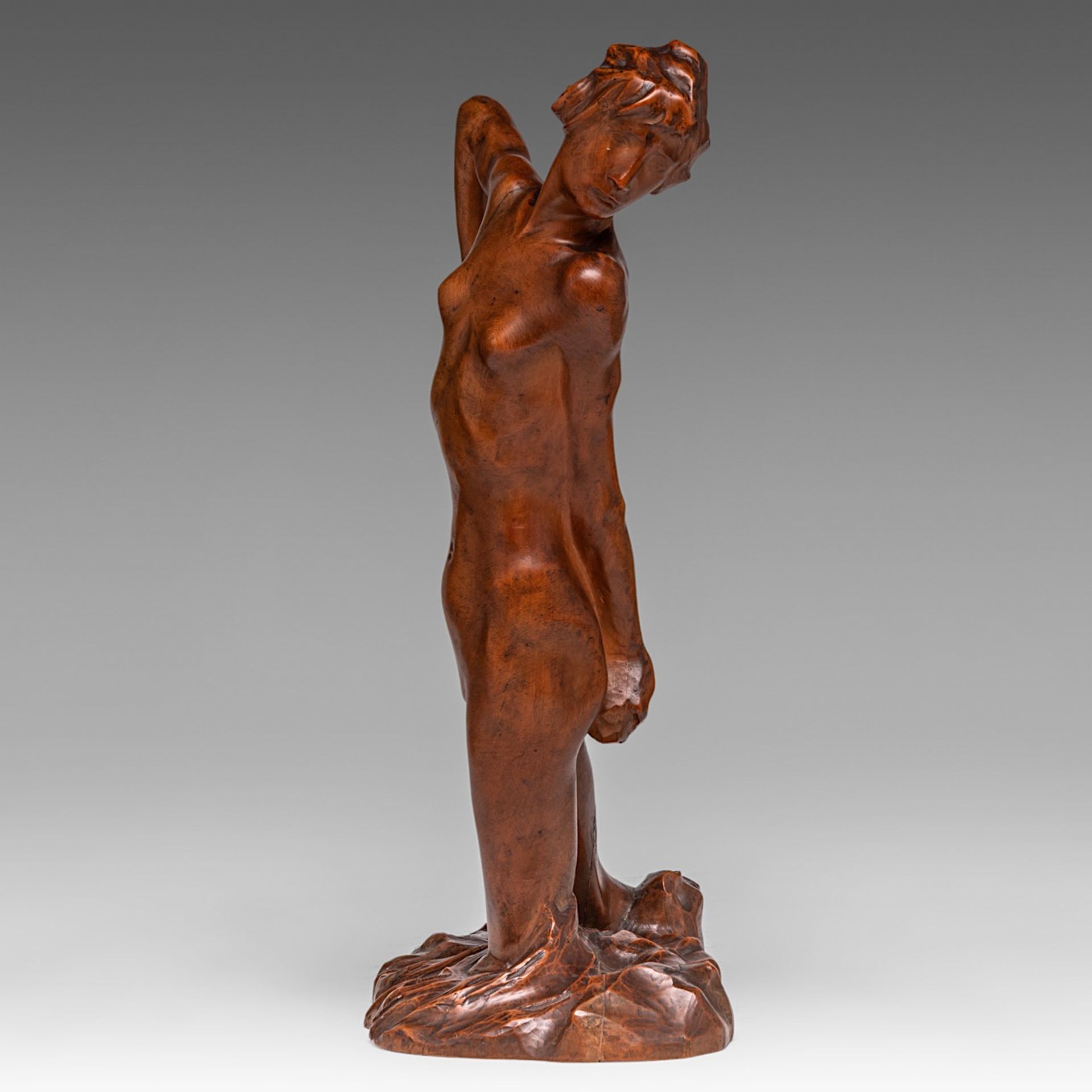 George Minne (1866-1941), 'Baigneuse I', carved wood, H 40 cm - Image 3 of 10